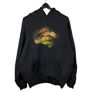 Mens Y2K Porcelain Heavyweight Oversized Streetwear Black Hoodie Size S